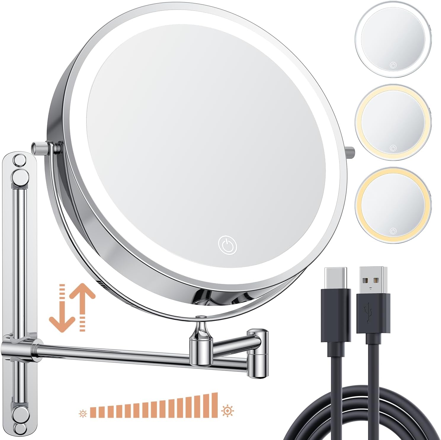 Anfauny 85 Height Adjustable Wall Mirror with 1X10X Magnification