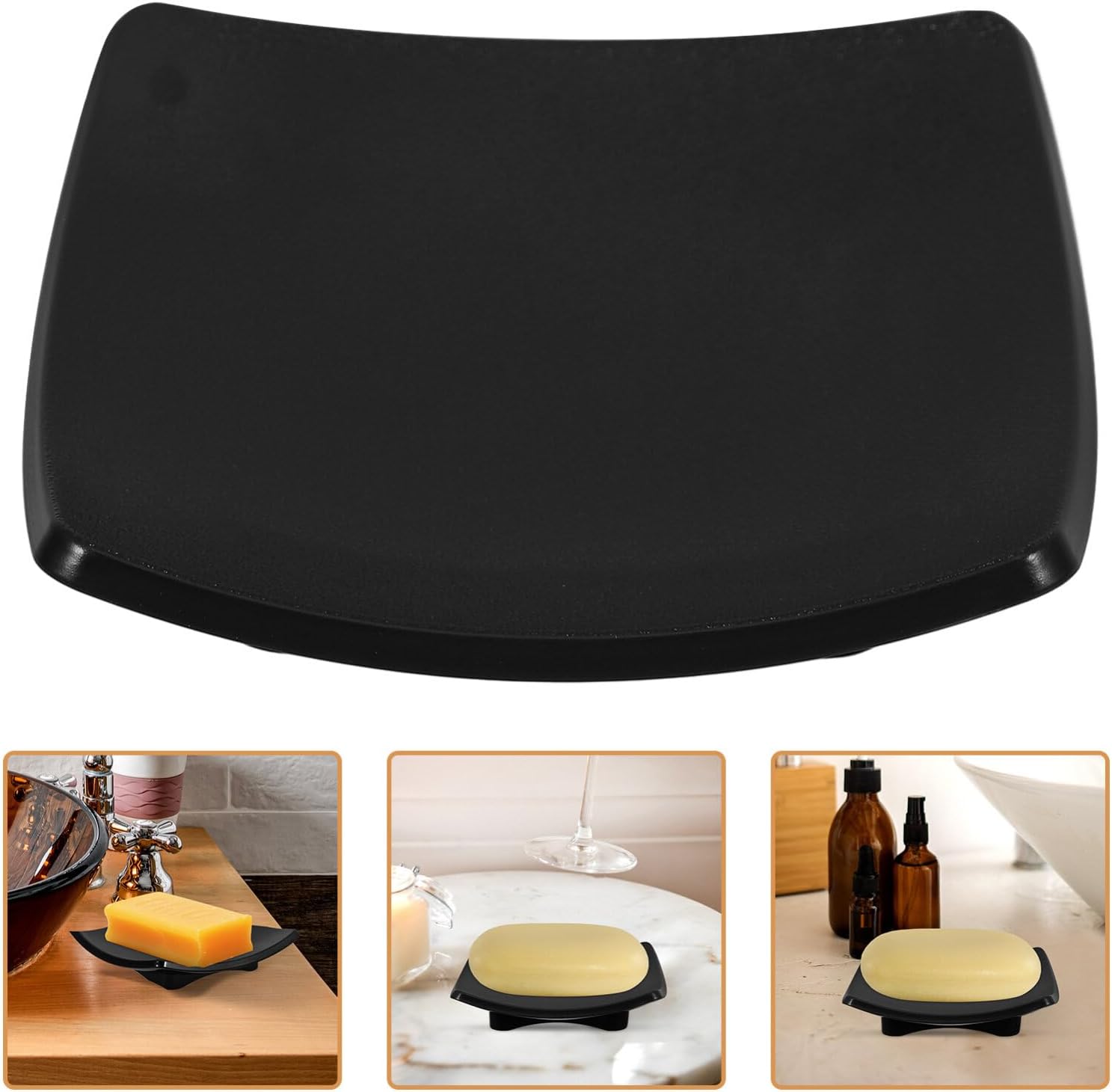 Cabilock Curved Soap Tray Reusable Bar Holder for Bathroom