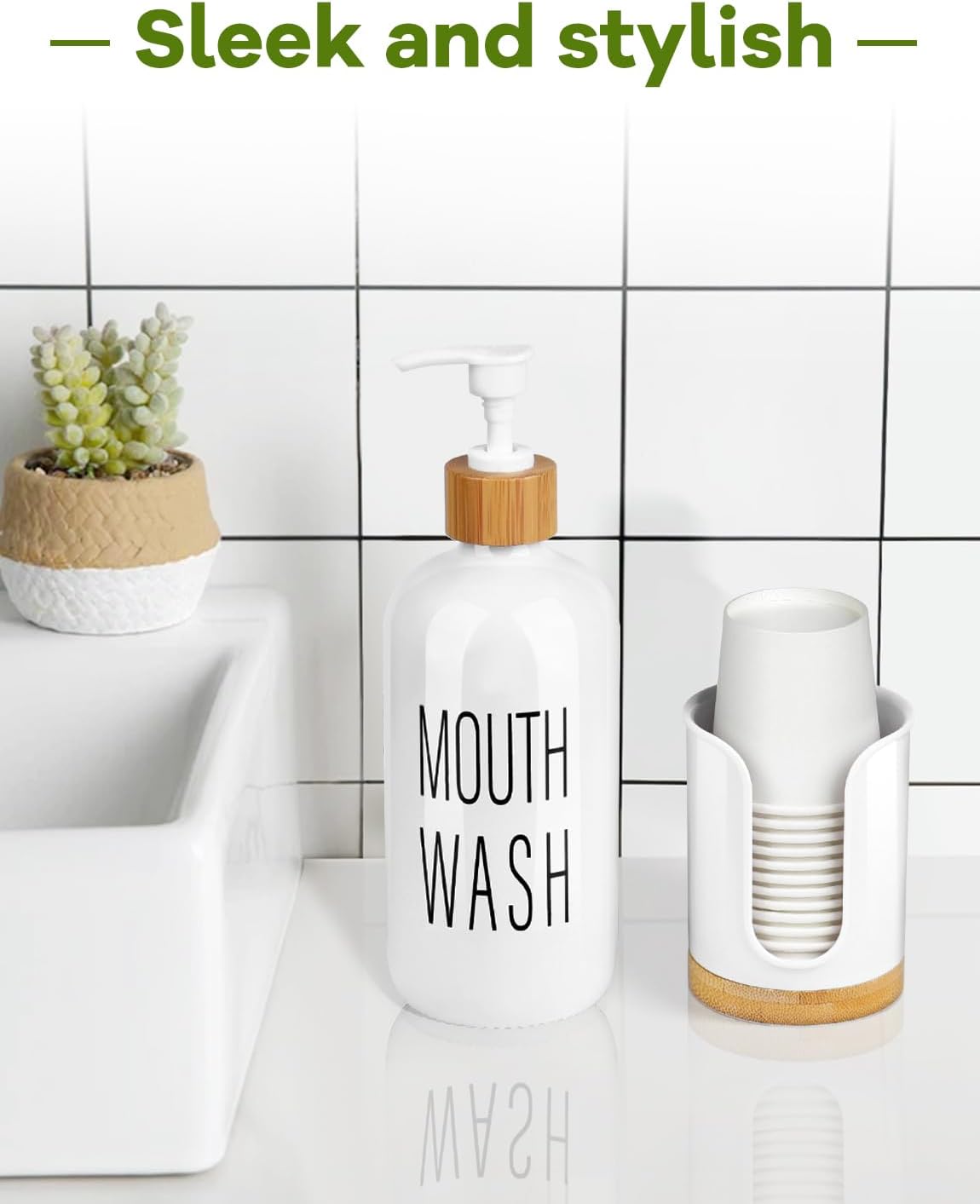 Bathroom Cup Dispenser - PCBamboo White Pack of 1 1