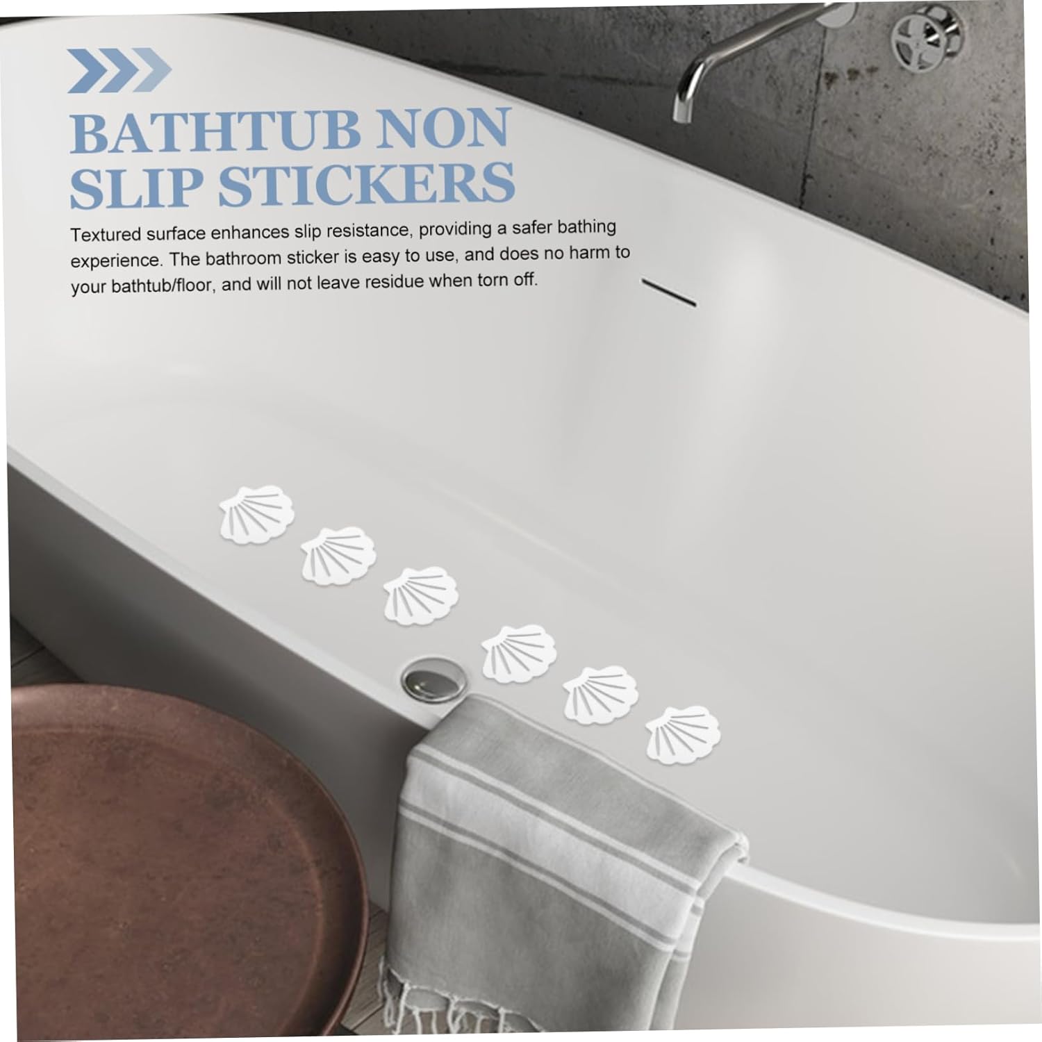 Amosfun Shell Shaped Anti-Slip Bathtub Decals