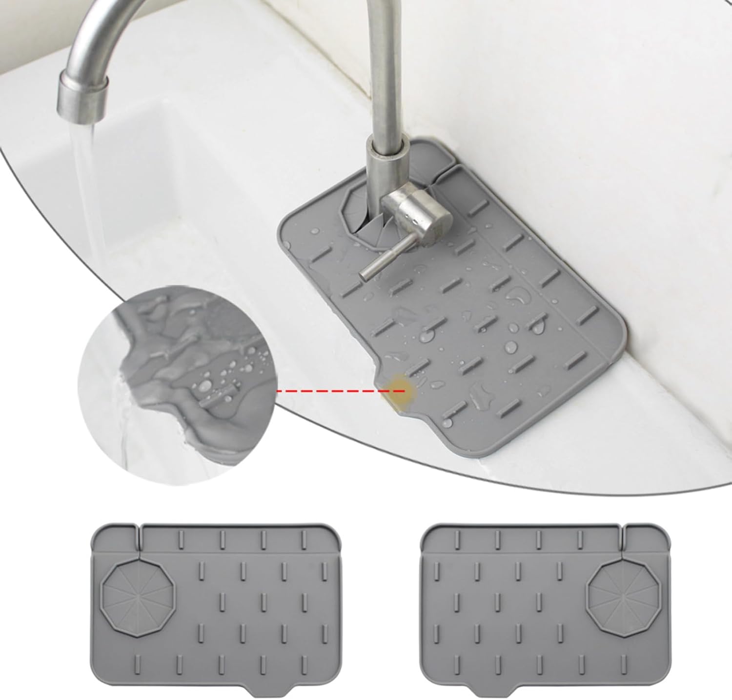 Silicone Sink Splash Guard with Soap Dish and Drip Holder