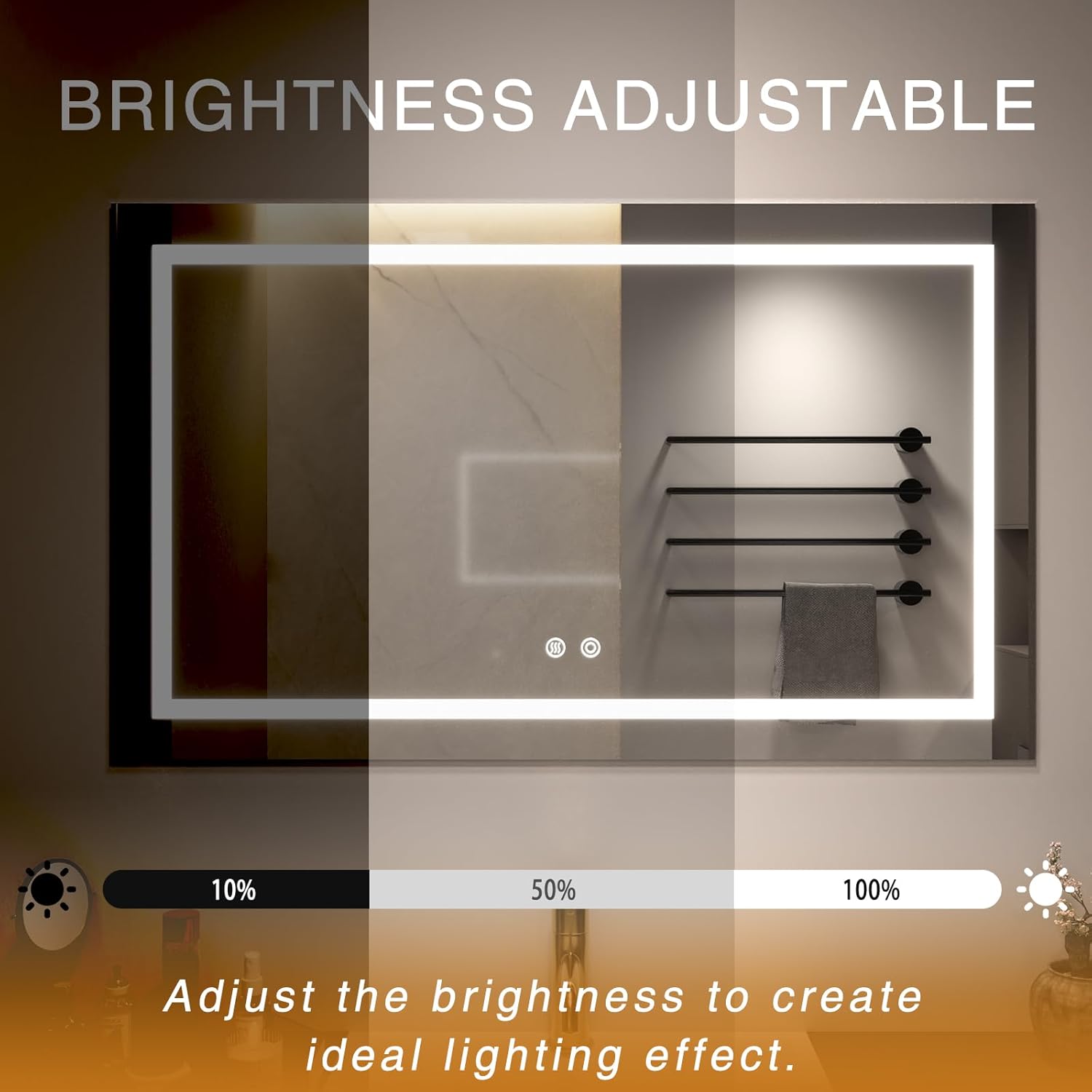Yidabath LED Mirror with Front Light 24x32 Inch