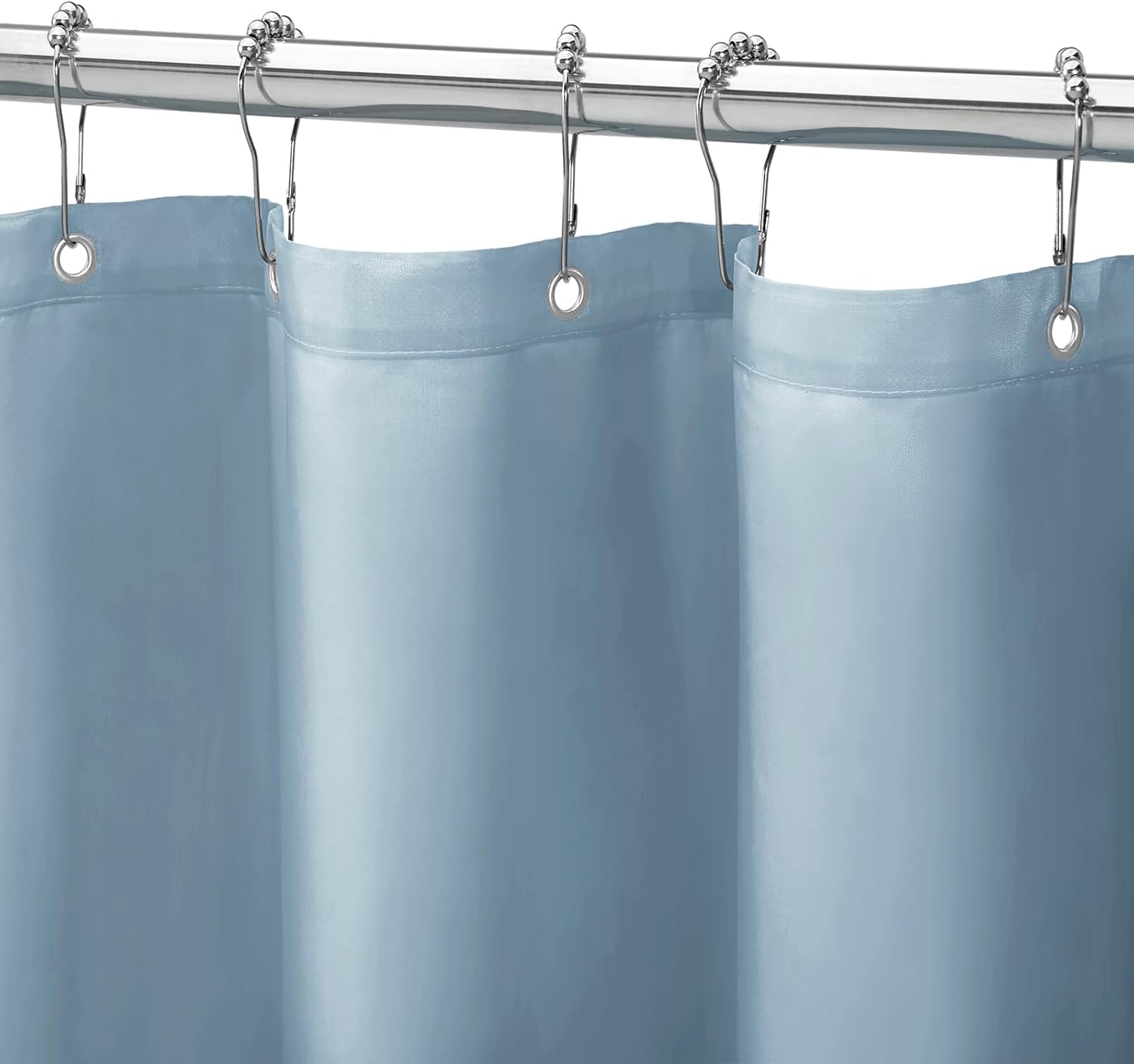 Gibelle Light Blue Waterproof Shower Curtain Liner with Hooks and Grommets