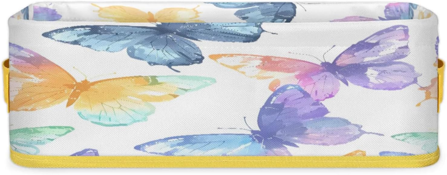 Snatocys Flying Spring Butterflies Toilet Paper Basket with Handles