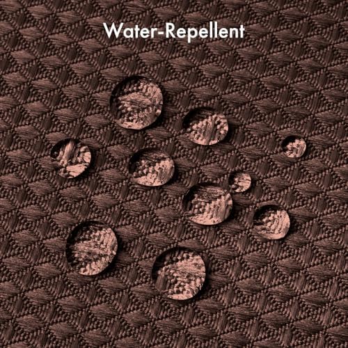 AmazerBath Brown Waffle Shower Curtain 72x72 Inches Heavy Duty 240GSM