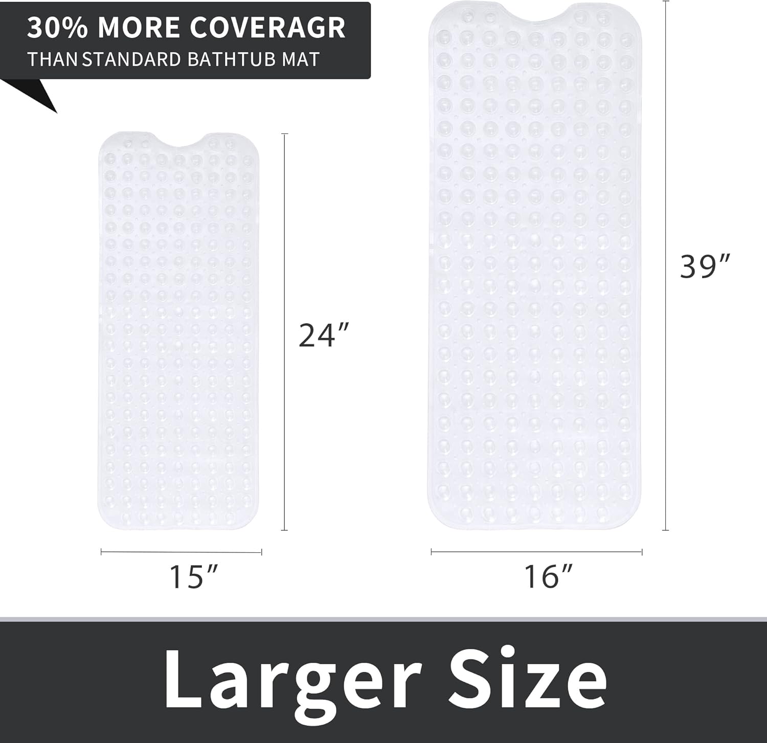 ROSMARUS Non-Slip Extra Long Shower Mat 16 x 39