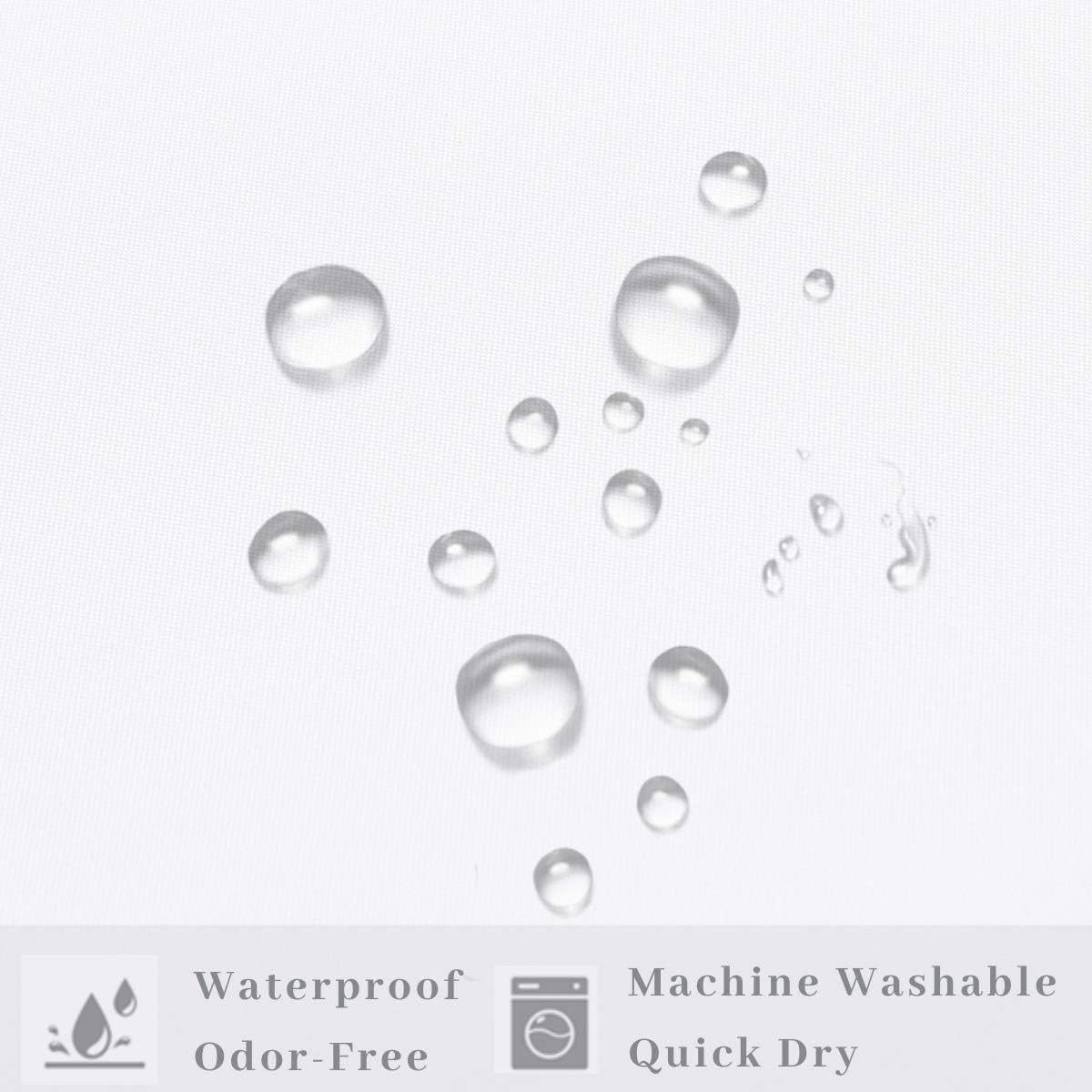 Ecoehoe Magnetic 12-Button Shower Liner - 70x585 Inch Machine Washable