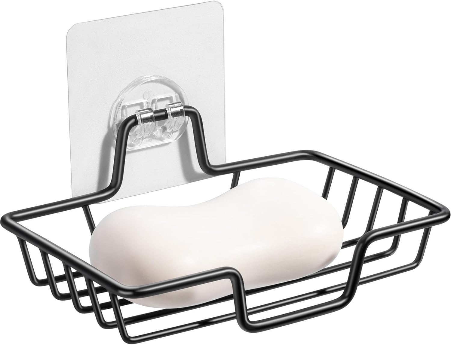 Rainspire Soap Dish Holder No Drilling Black Square