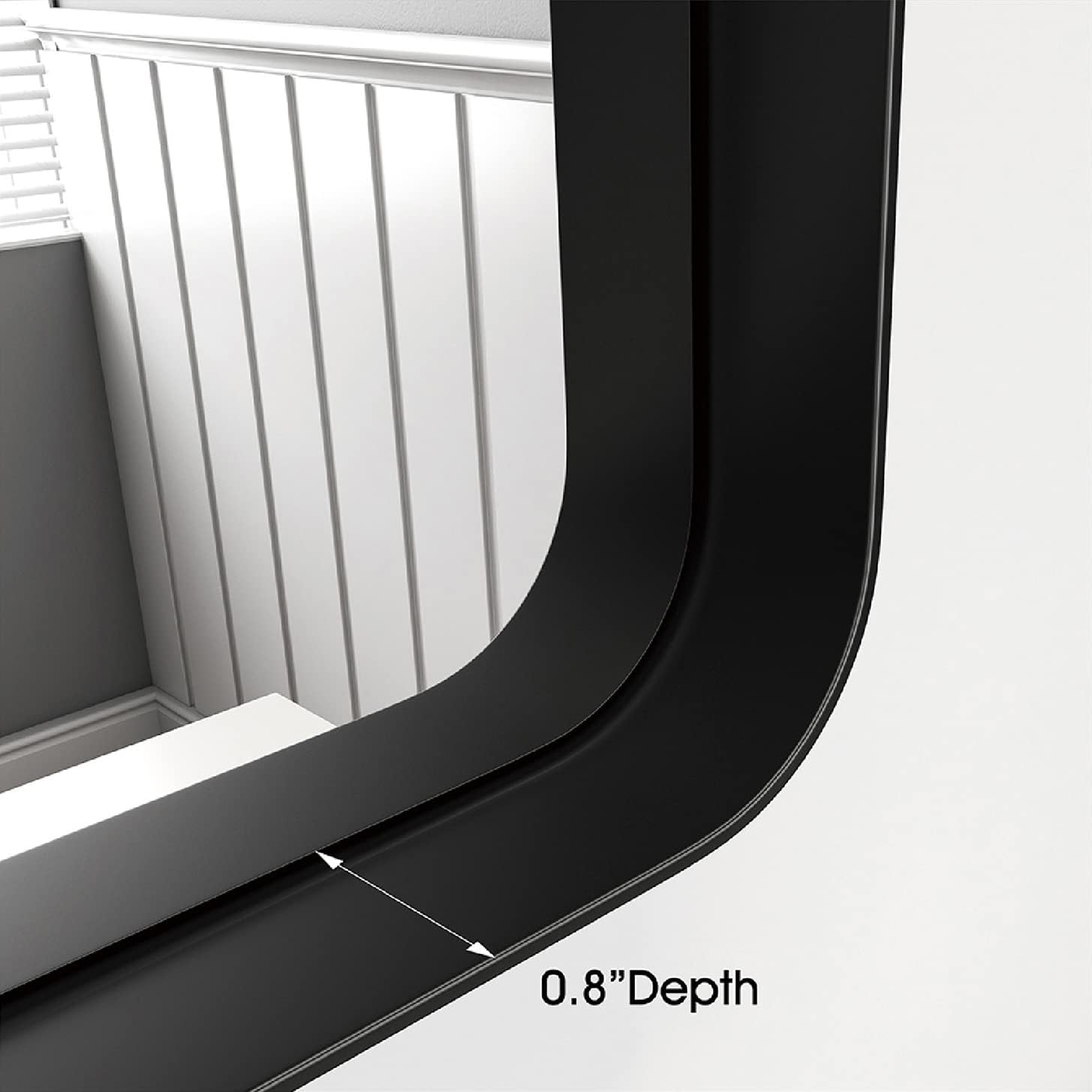OKPAL 24x36 Inch Black Metal Wall Mirror