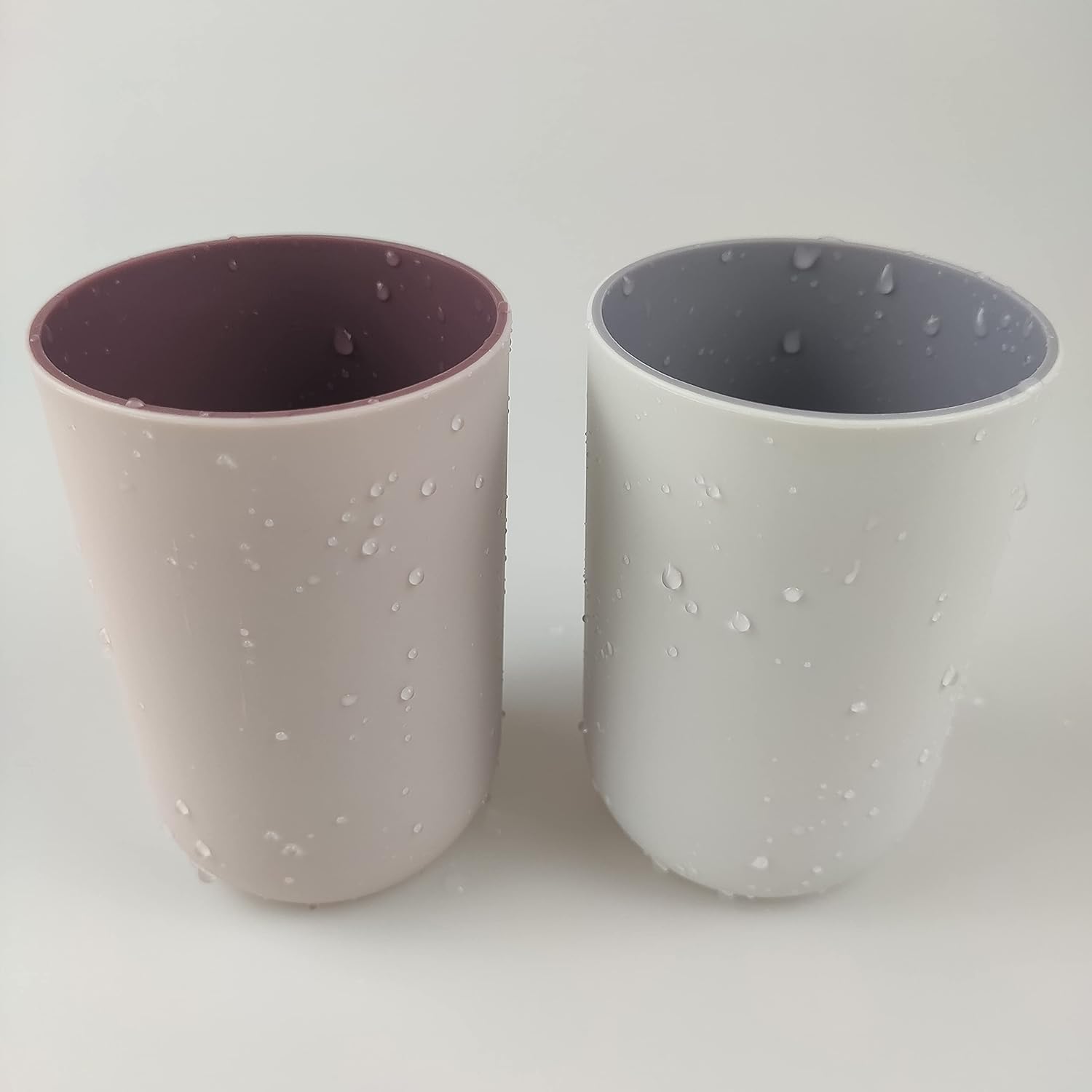 Unbreakable Reusable Cups Set of 2 Light Pink Gray
