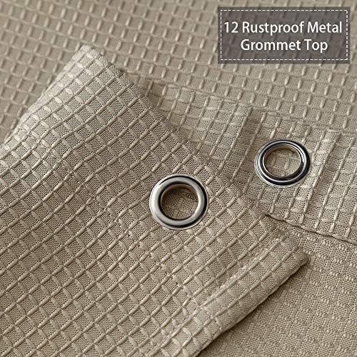 CAROMIO Waffle Fabric Shower Curtain 72x72 Inch