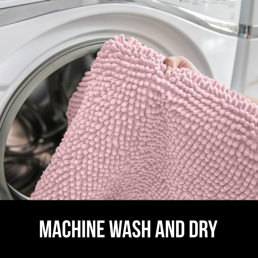 GORILLA GRIP Soft Chenille Toilet Lid Cover Light Pink 195x185 1