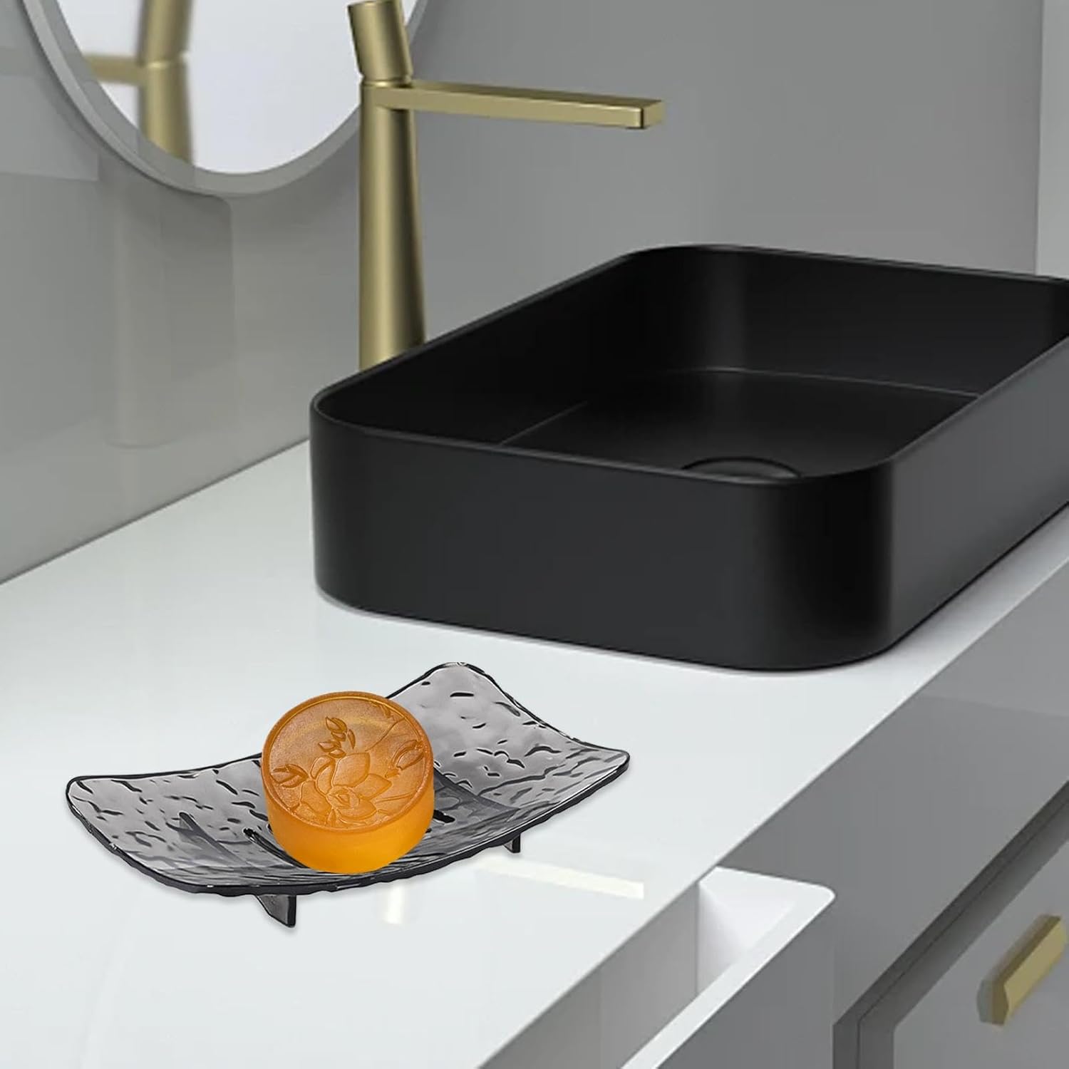 Glaciers Pattern Soap Dish with Drain Holes 1