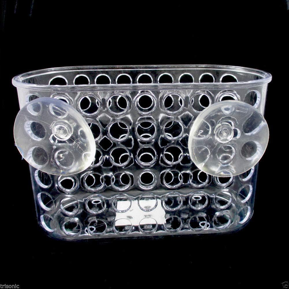 Trisonic Clear Shower Caddy with Suction Cups