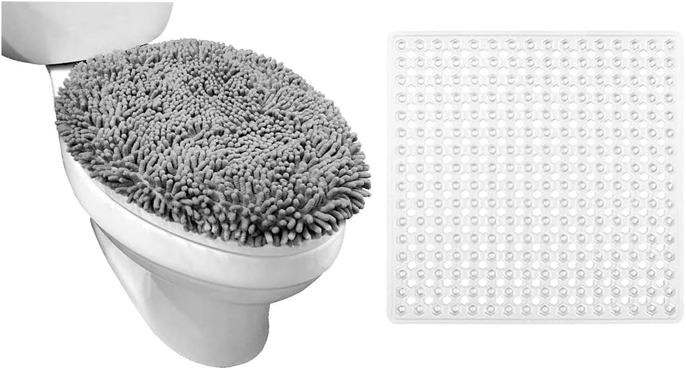 GORILLA GRIP Toilet Lid Cover and Shower Mat Bundle 1