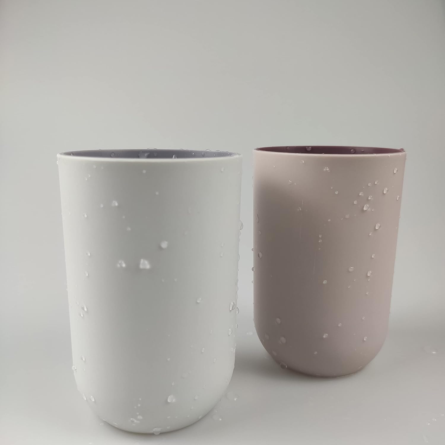 Unbreakable Reusable Cups Set of 2 Light Pink Gray