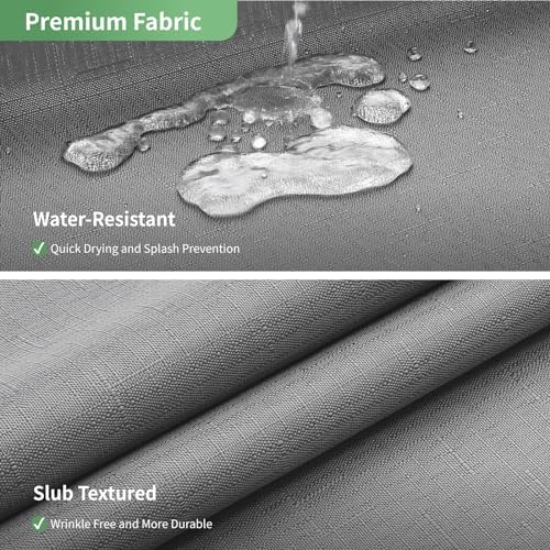 Grey No Hook Shower Curtain with Snap-in Liner Set 1