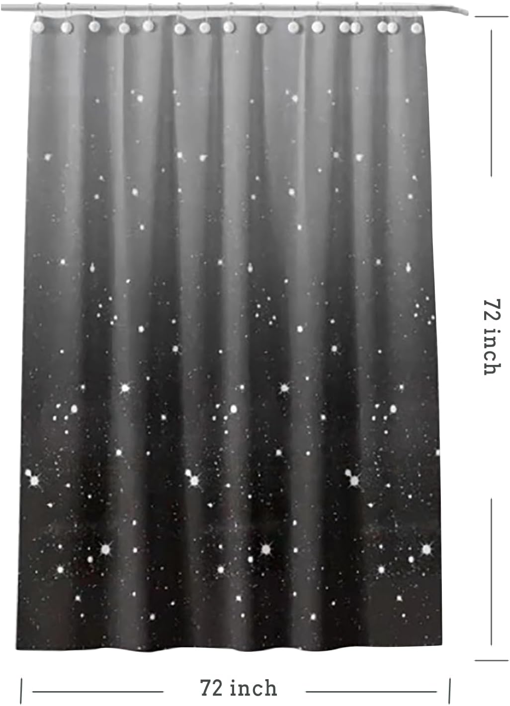 TIKABC 72x72 Inch Magnetic PEVA Shower Curtain Liner