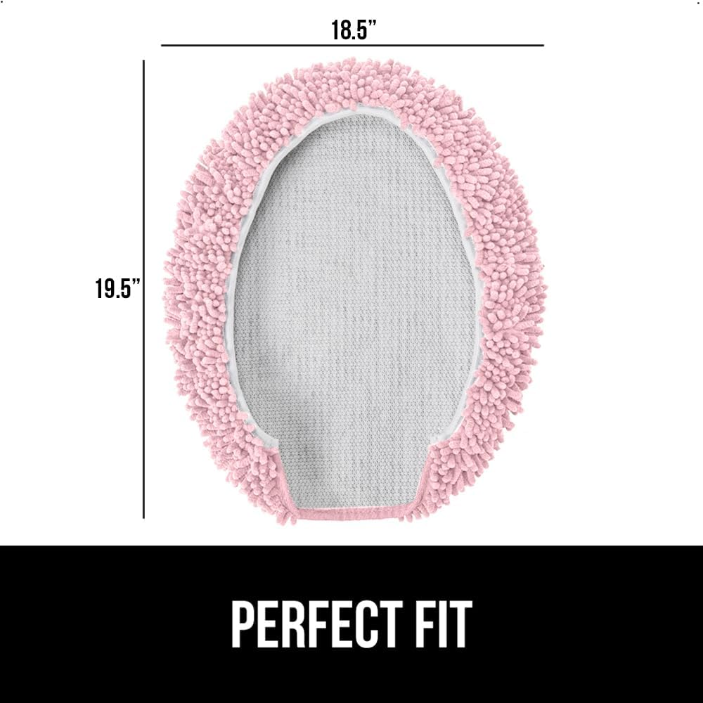 GORILLA GRIP Soft Chenille Toilet Lid Cover Light Pink 195x185 1