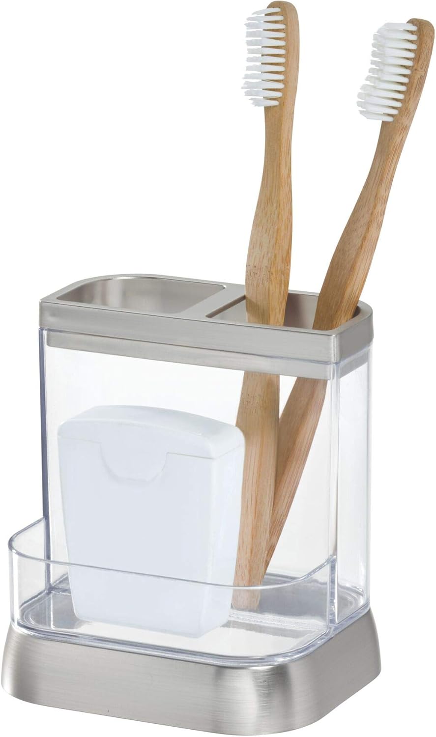 InterDesign Haley Vanity Center - Clear and Brushed 1