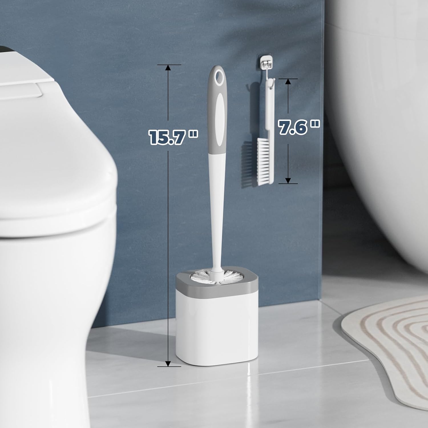 Holaloha Toilet Brush 3 Pack with Holder and Crevice Brushes