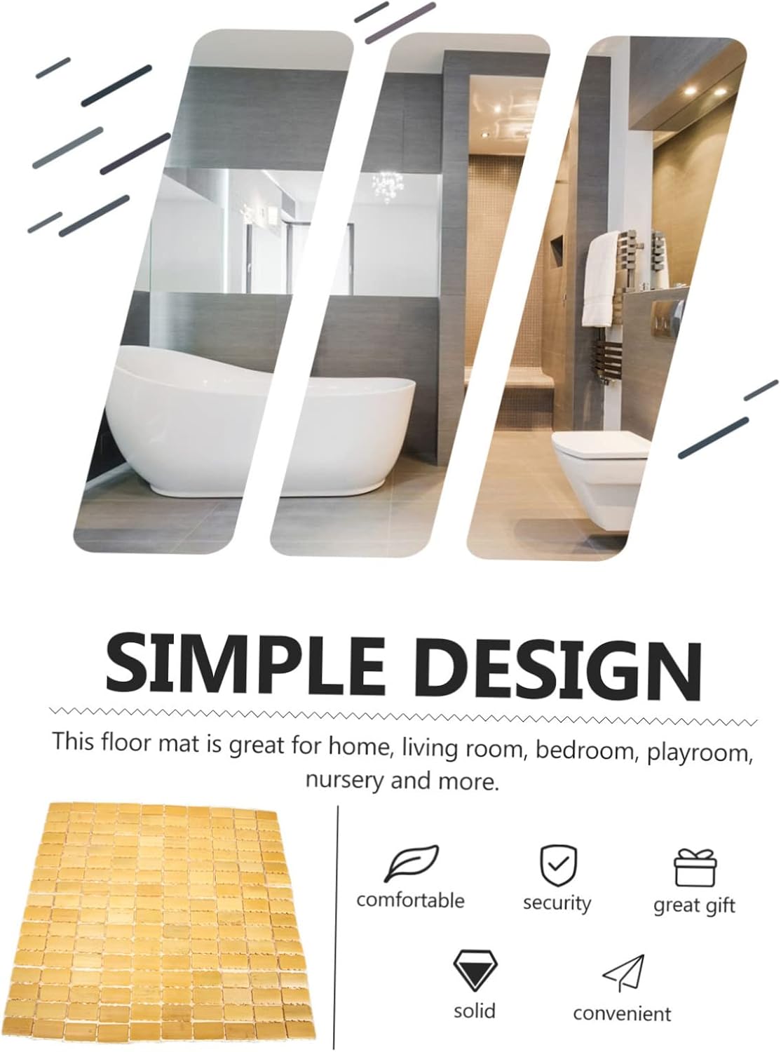 Cabilock Non-Slip Bathroom Mat with Cork Design