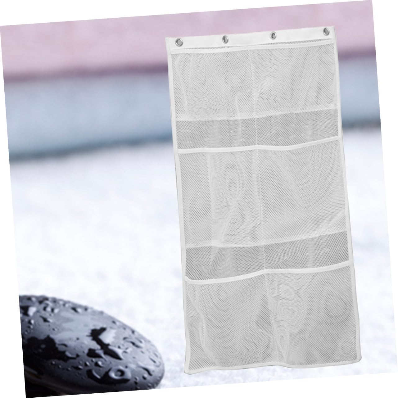 Parliky Hanging Mesh Bag Shower Organizer Storage Basket Pockets