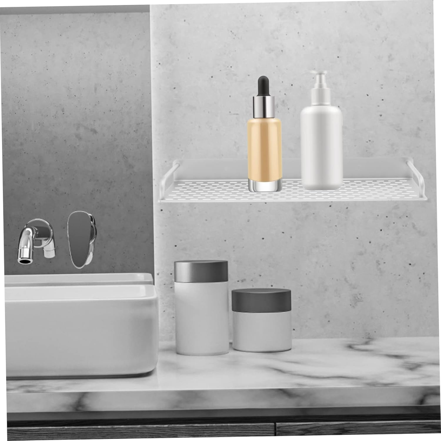 FOYTOKI Aluminum Shower Shelf for Home Hotel Bathroom Use