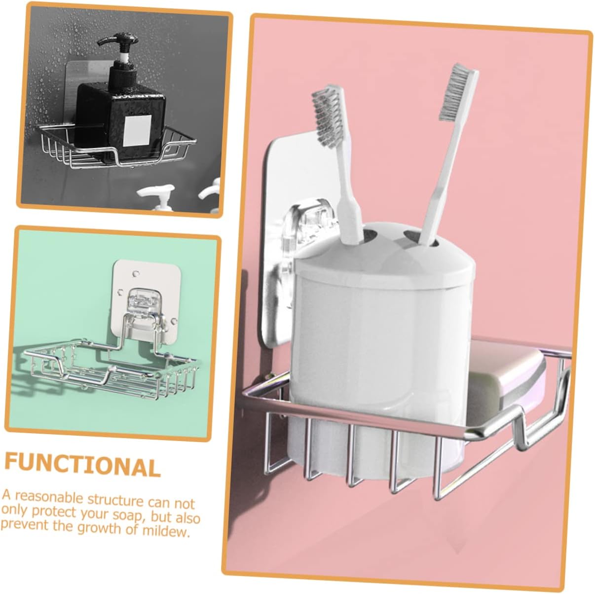 Stainless Steel Wall-Mount Soap Dish with Self Draining Design
