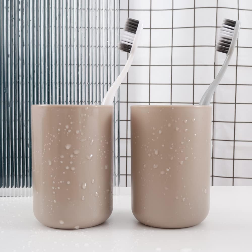 Bathroom Tumblers 2Pcs - Dishwasher Safe Unbreakable 10floz 300ml