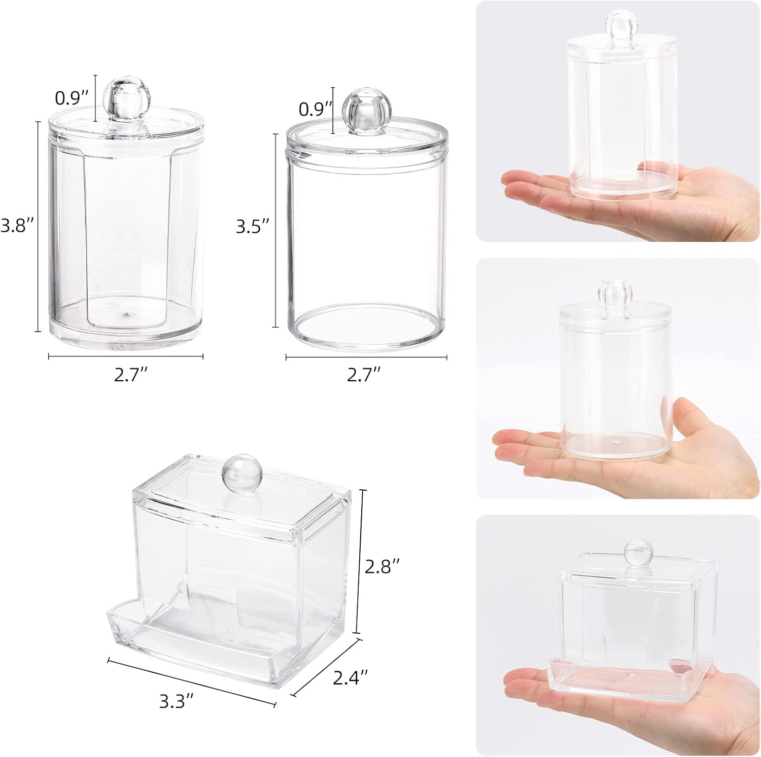 Tbestmax Bathroom Organizer Set - 3 Canisters with Plastic Lids