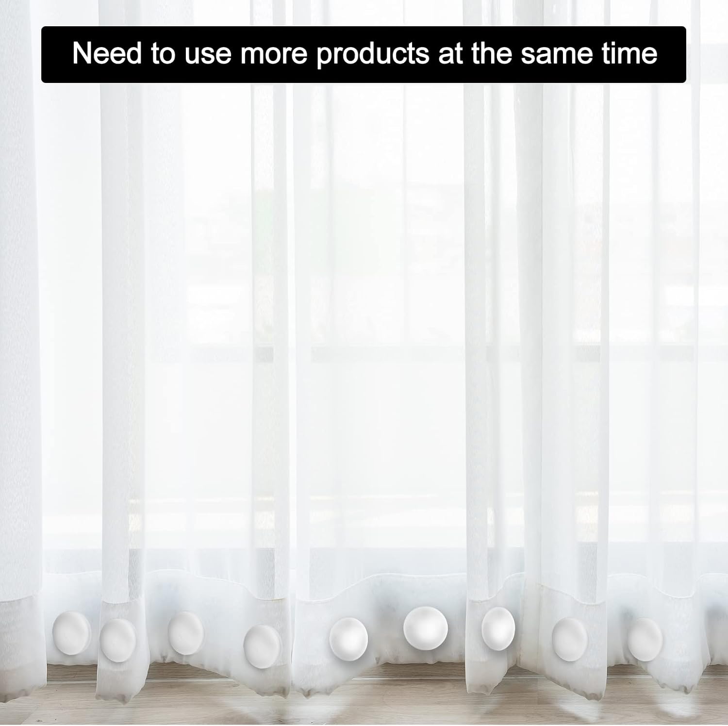 Jetec Magnetic Curtain Weights 12 Sets White Plastic Covered