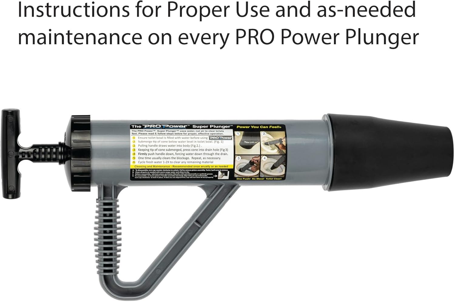 PRO Power Super Plunger - Powerful Toilet Unclogger Made in USA