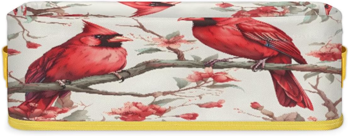 Skonsati Cardinal Birds Toilet Paper Storage Basket with Handles