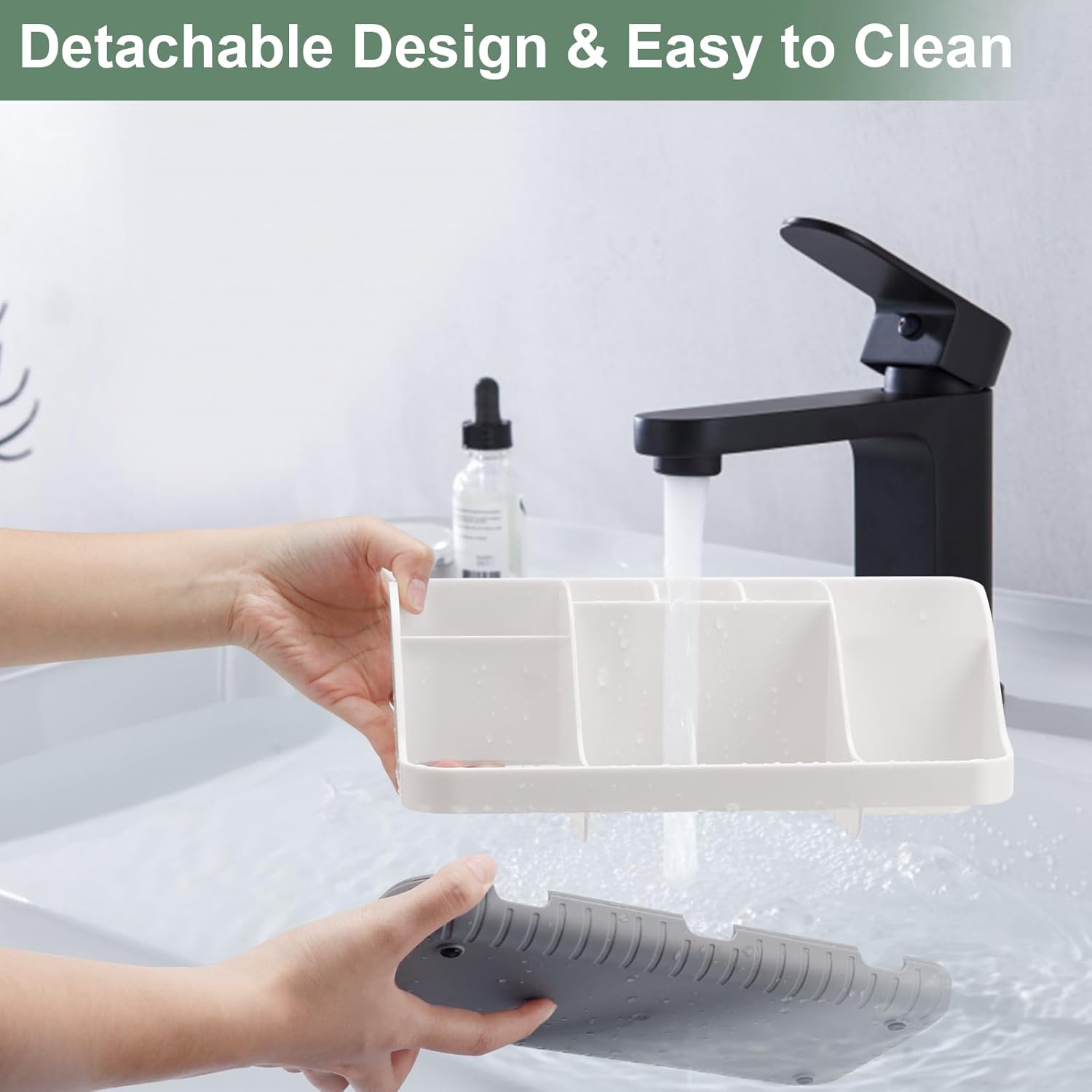 GFWARE White Toothbrush Holder with 7 Slots and Drainage
