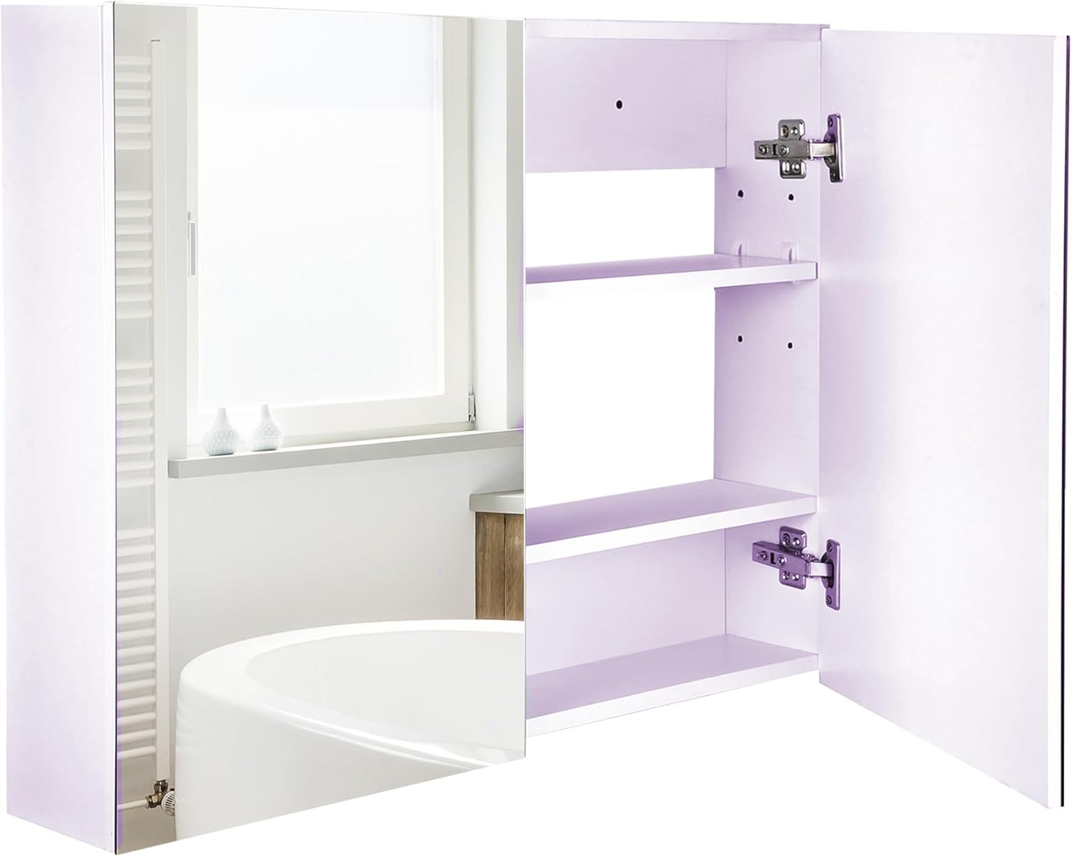 HOMCOM 315 Inch Bathroom Mirror with Storage