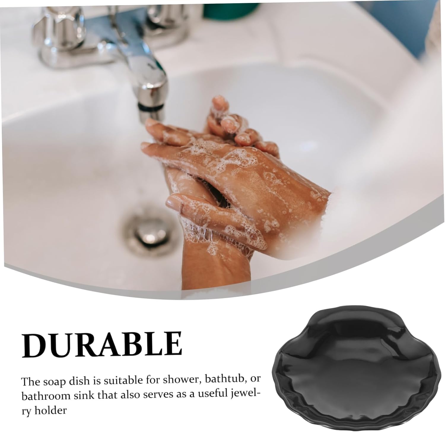 BUGUUYO Acrylic Sea Shell Soap Dish for Bathroom Sink