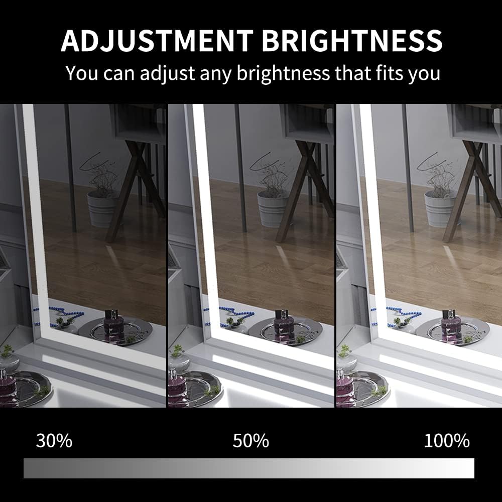 NICESTi Large Vanity Mirror with USB Lights and Adjustable Brightness