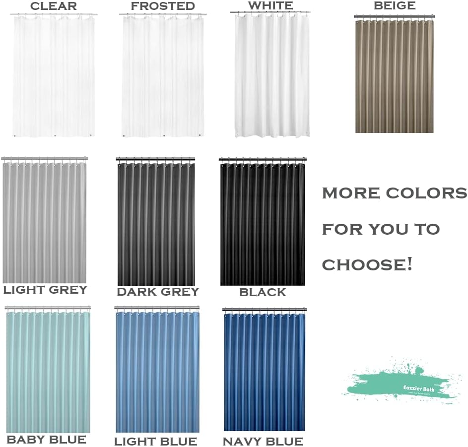 Eazzier Bath 72x72 Inch Thin Shower Curtain Liner