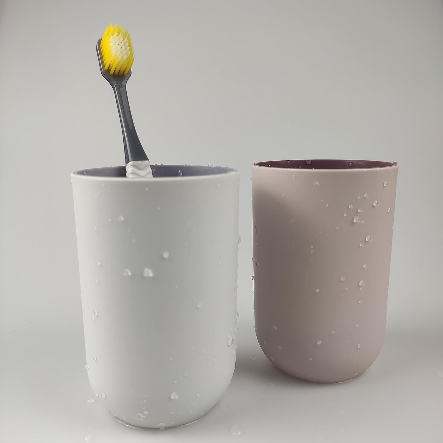 Unbreakable Reusable Cups Set of 2 Light Pink Gray