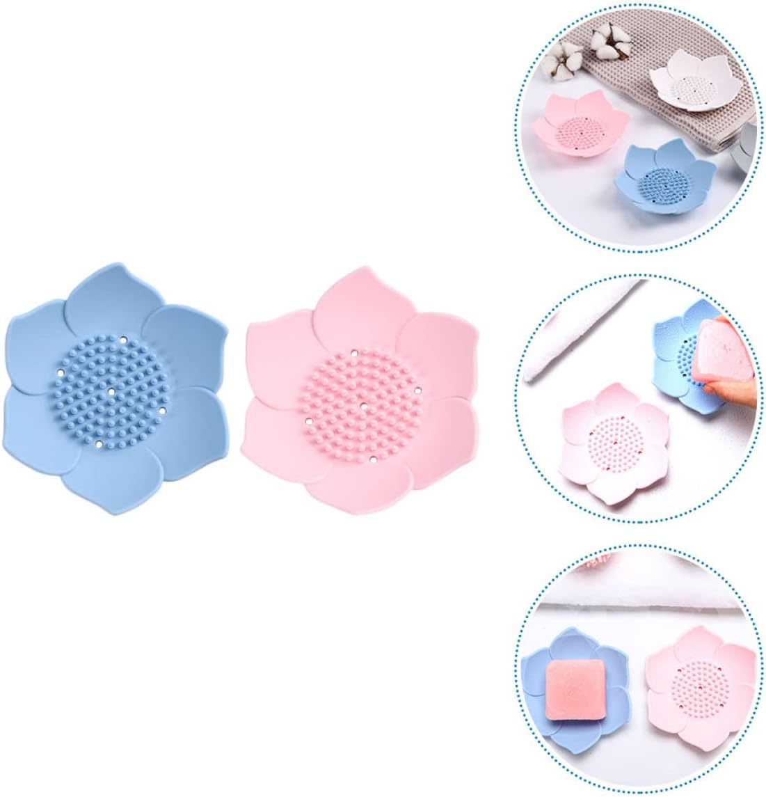 FRCOLOR 2pcs Modern Soap Storage Trays with Drainage