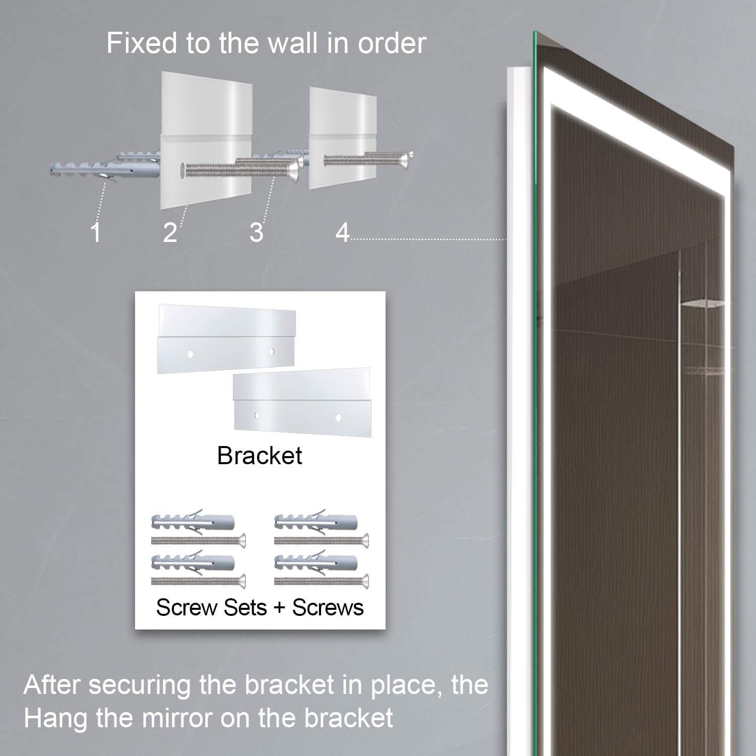 Zeerry 32x40 Inch LED Bathroom Mirror with Touch Switch and Anti-Fog