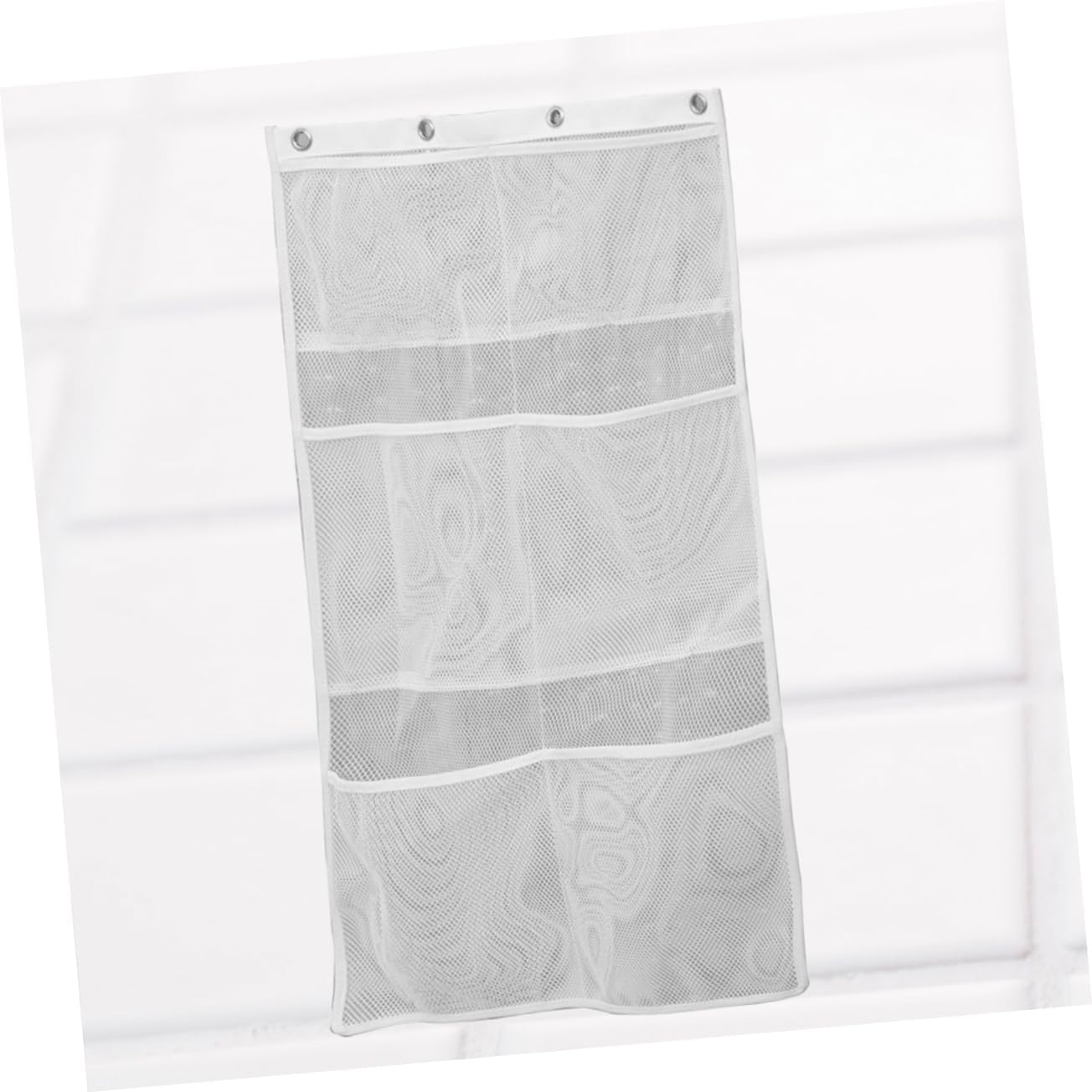 OKUMEYR Hanging Mesh Shower Organizer Bag - Space-saving White Storage Solution