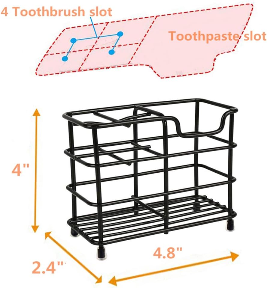 Wbbog Stainless Steel Toothbrush and Toothpaste Holder