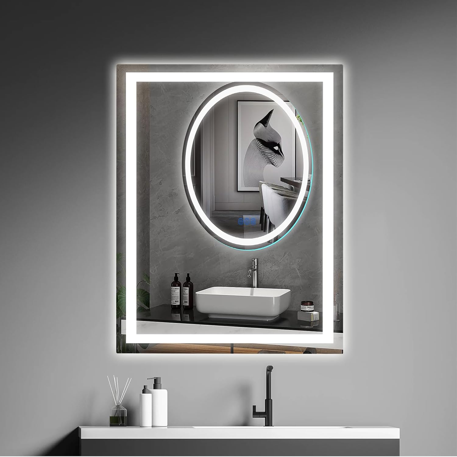 LED Bathroom Mirror with Lights 32x24 Wall-Mounted Vanity Mirror