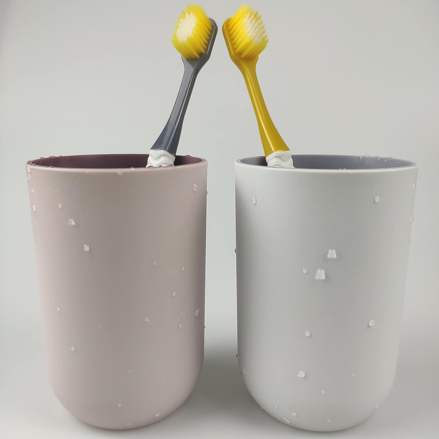 Unbreakable Reusable Cups Set of 2 Light Pink Gray