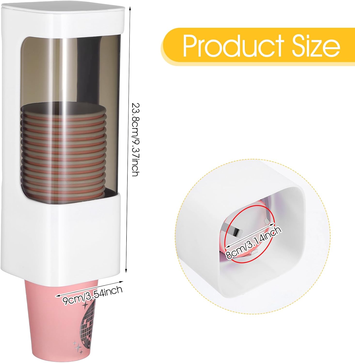 Molain Wall Mounted Cup Dispenser for 3oz-5oz Cups 1