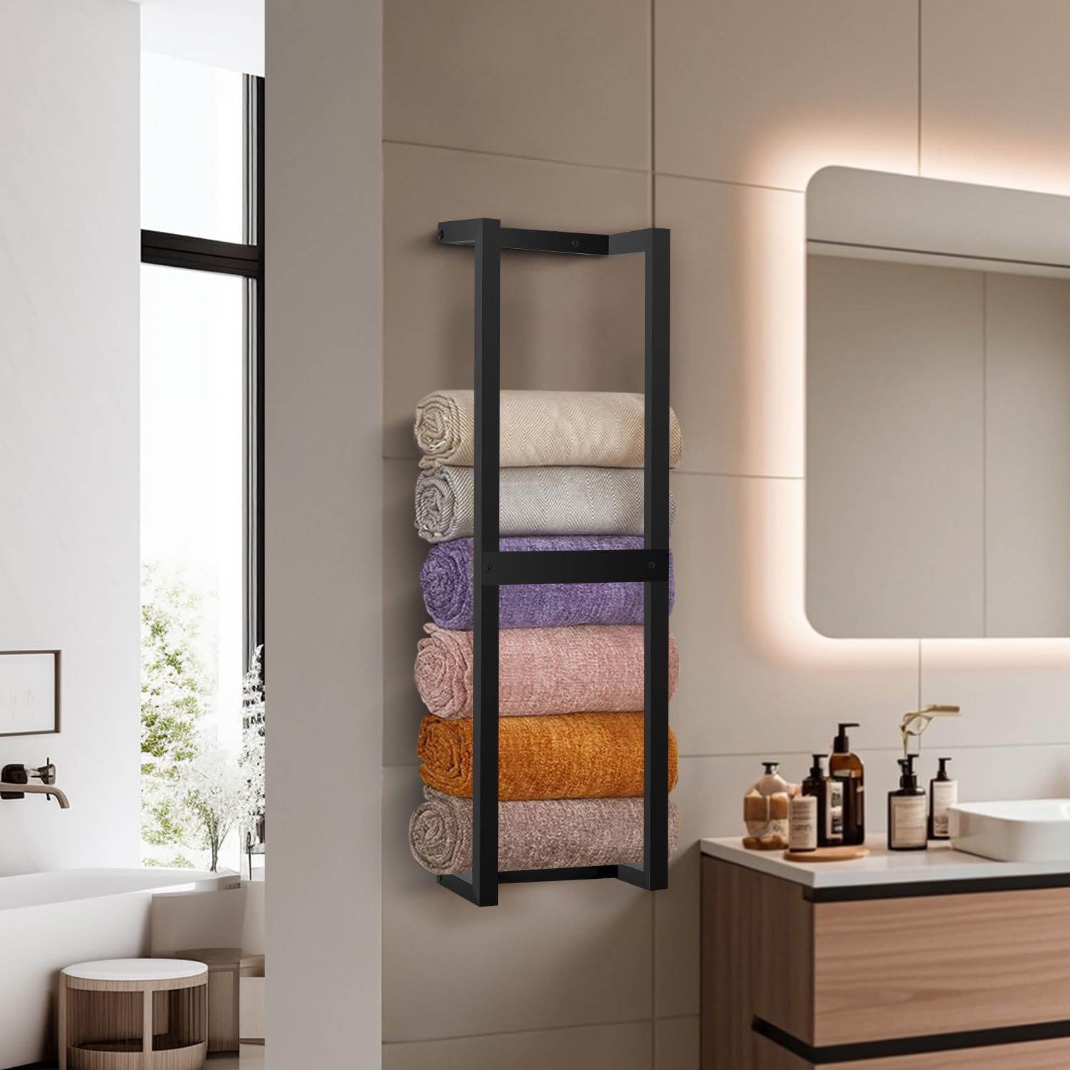 32 Inch Wall Mounted Towel Rack for Small Bathrooms