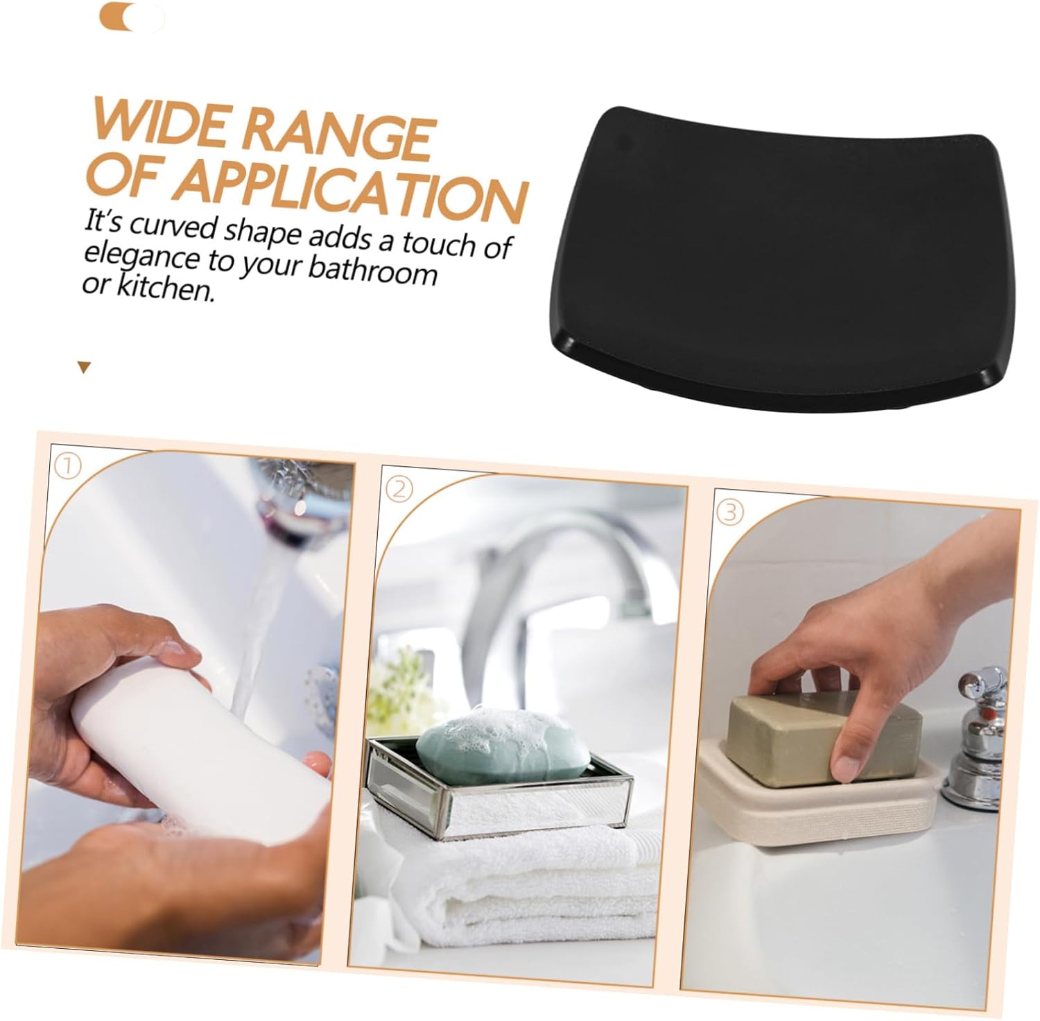 HOOTNEE Curved Soap Dish Multi-Function Drainer for Bathroom Countertop