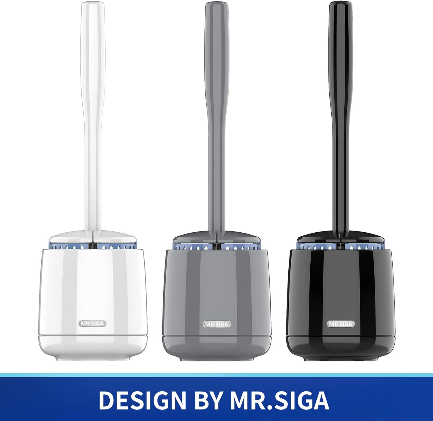 MRSIGA Toilet Bowl Brush and Holder Premium Black 1 Pack